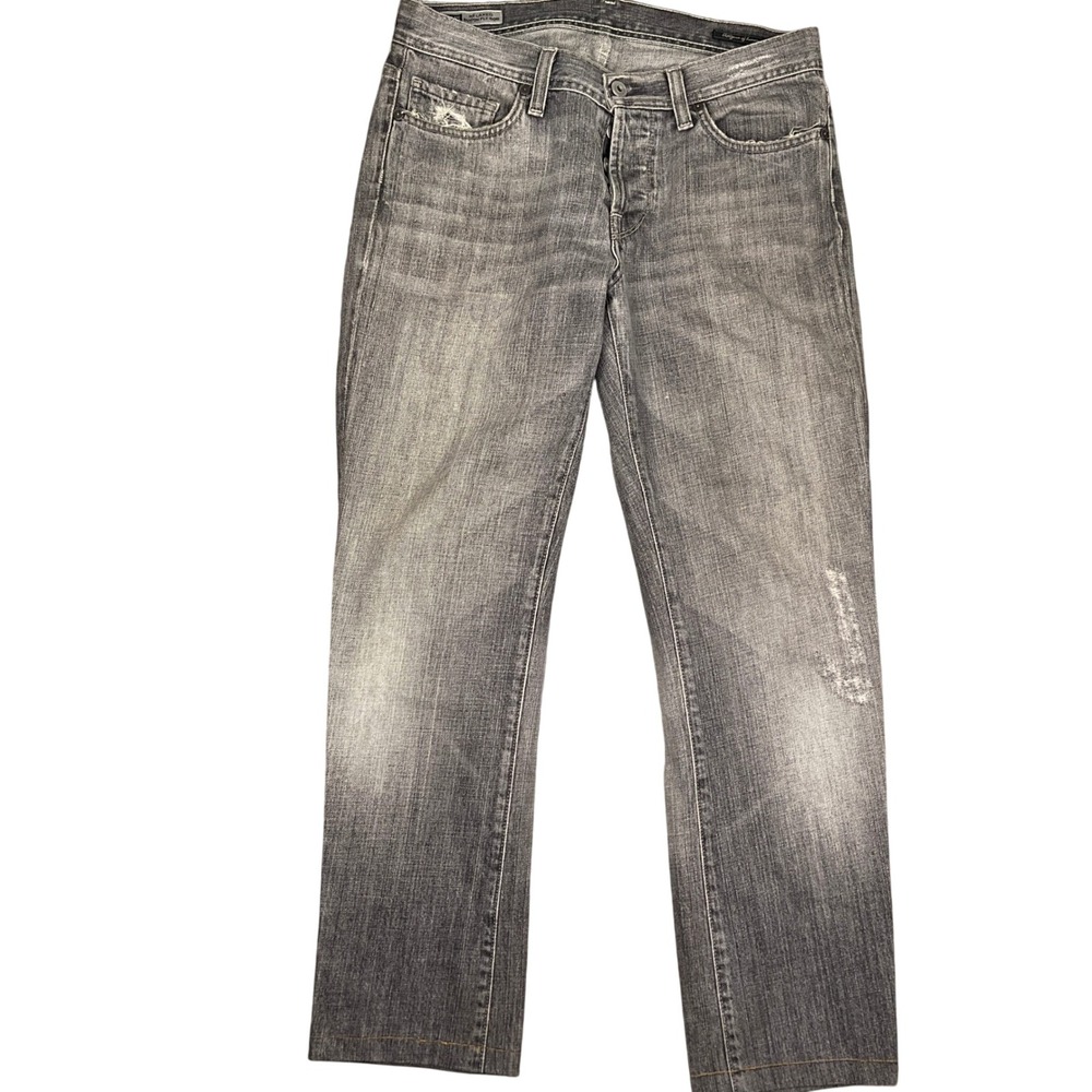Citizens of Humanity Jeans Mens 32W 28L Gray Evans Distress Button Fly Relaxed